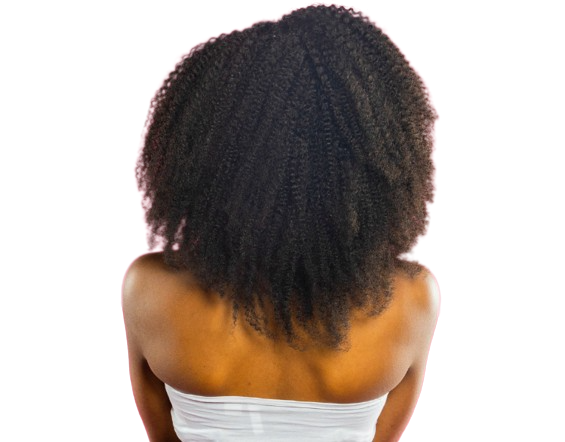 Woman rocking natural-looking human hair crochet extensions for volume and length.