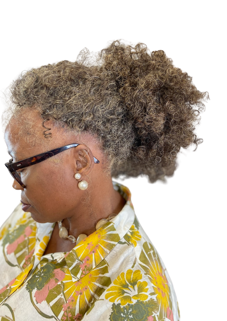 Get Natural-Looking Volume and Length with Salt & Pepper (Grey Hair Friendly) Kinky Curly Human Hair Crochet Extensions