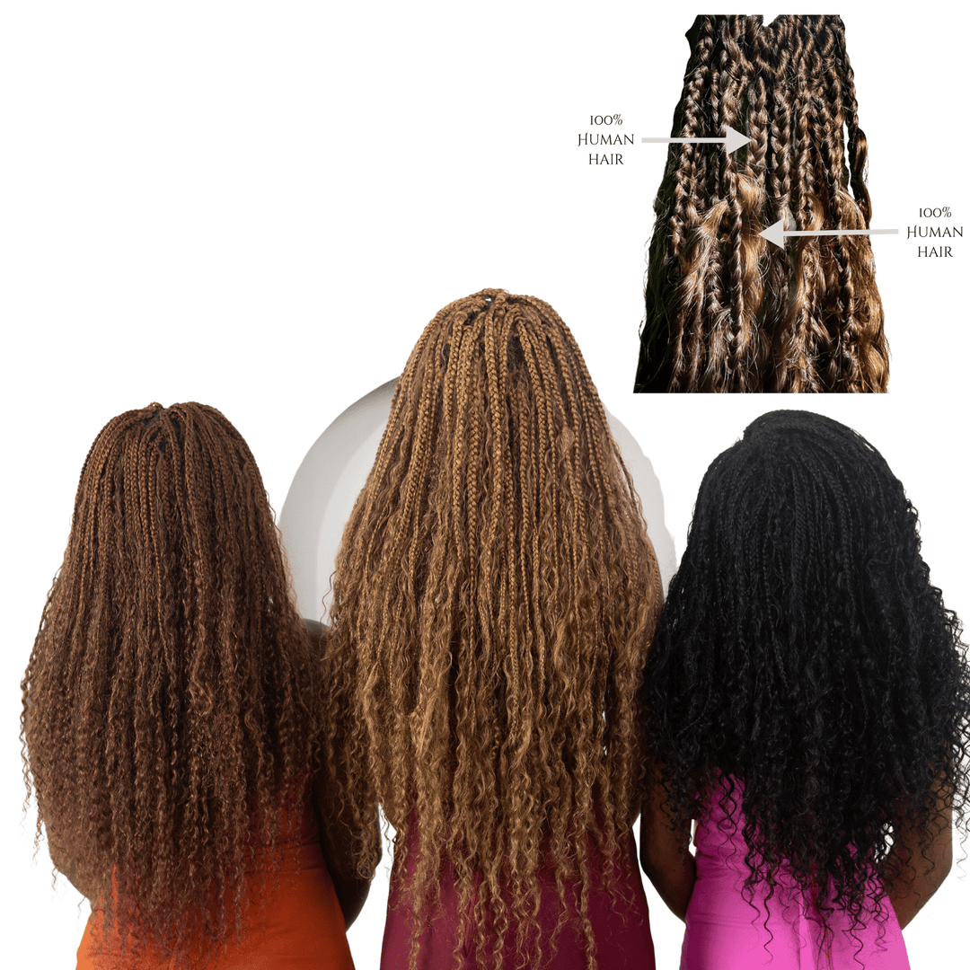 100% Human Hair Pre - looped Boho Braids - coilycuehair