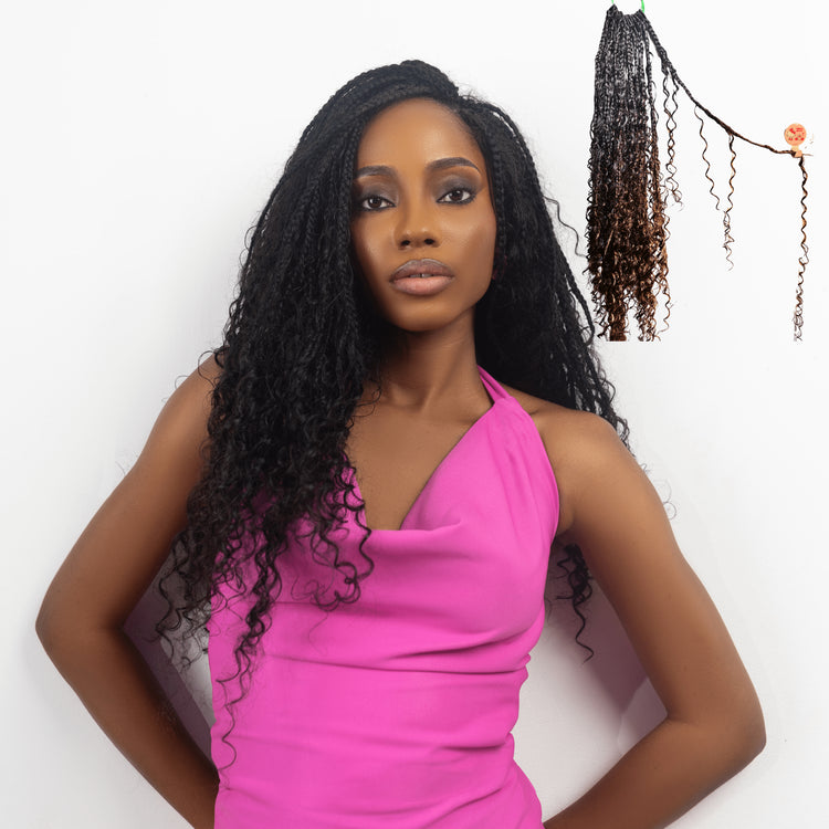 100% Human Hair Pre - looped Boho Braids - coilycuehair