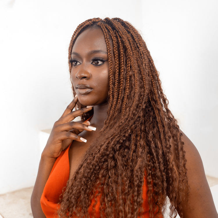 100% Human Hair Pre - looped Boho Braids - coilycuehair
