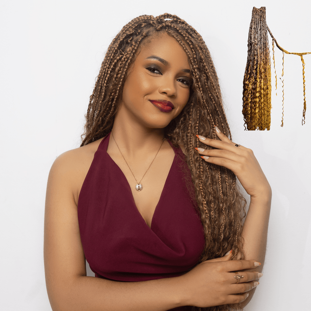 100% Human Hair Pre - looped Boho Braids - coilycuehair