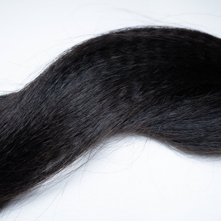 100% Virgin Human Hair Silk Press Yaki Wefted Bundles - coilycuehair