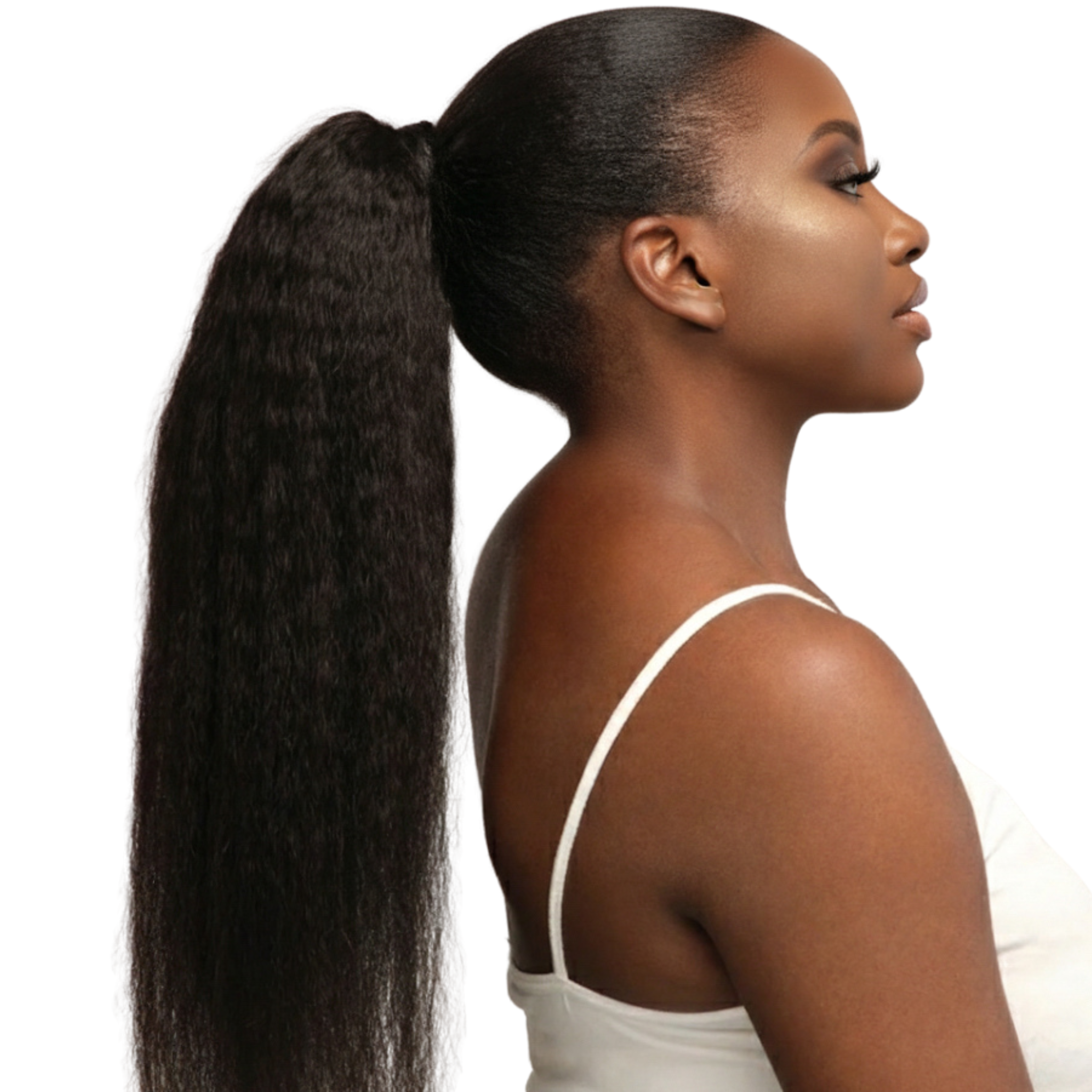 Kinky Straight Blowout Wrap Around Ponytail - Virgin Human Hair