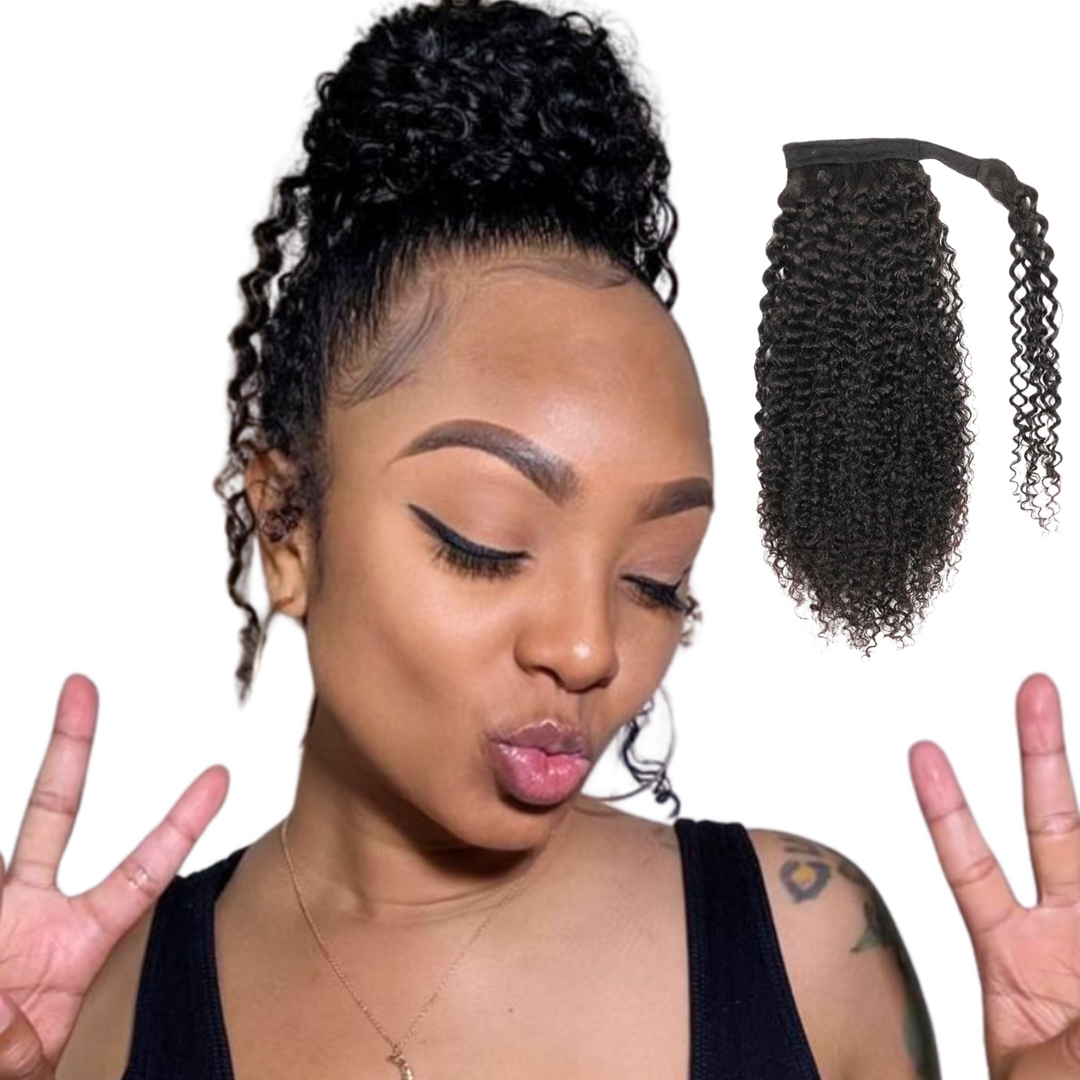 Kinky Curly Wrap Around Ponytail - Virgin Human Hair