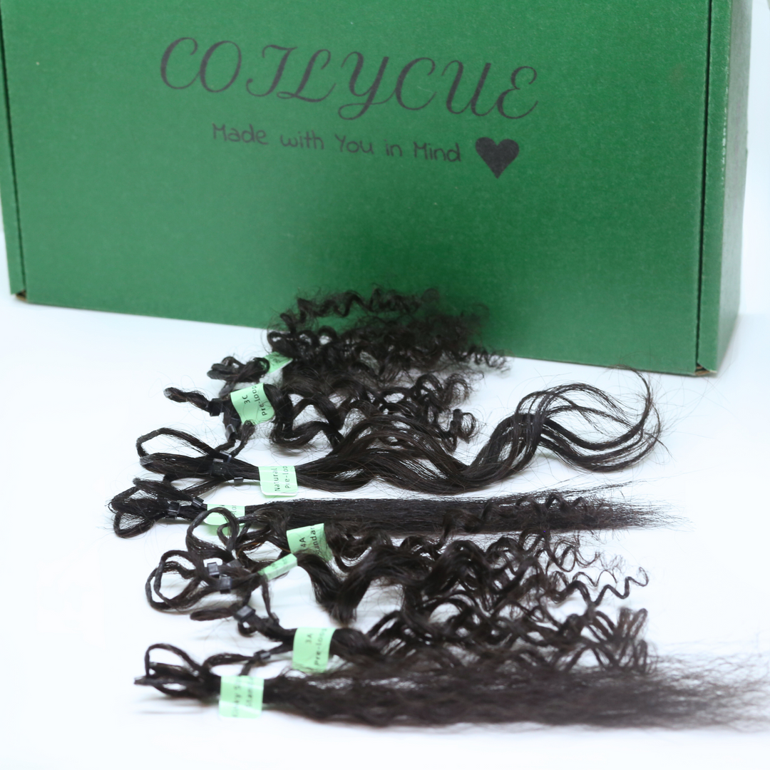 8" Human Hair Crochet Extensions Texture Sample Kit - All Textures