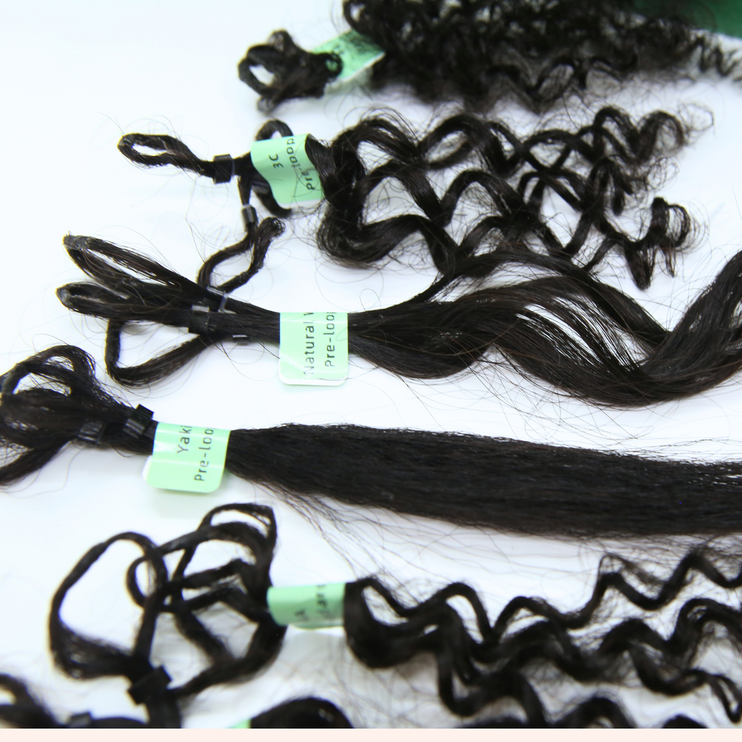 8" Human Hair Crochet Extensions Texture Sample Kit - All Textures