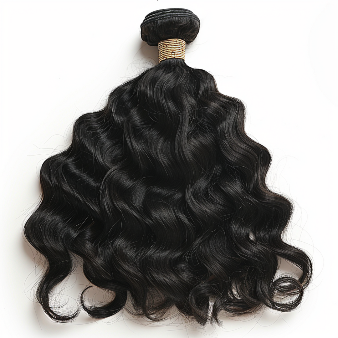 Natural Wave Human Hair Wefted Bundles