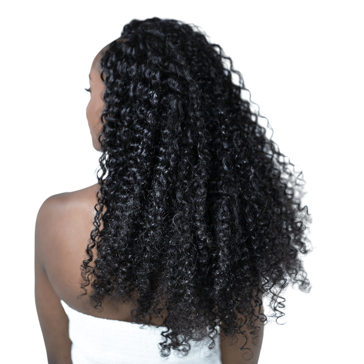 100% Virgin Human Hair Curly Bundles close-up