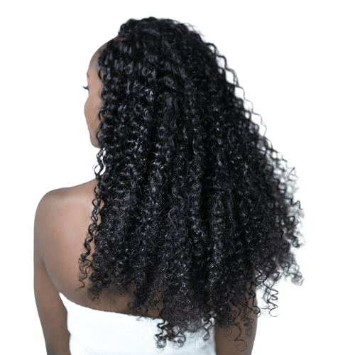 100% Virgin Human Hair Curly Bundles close-up