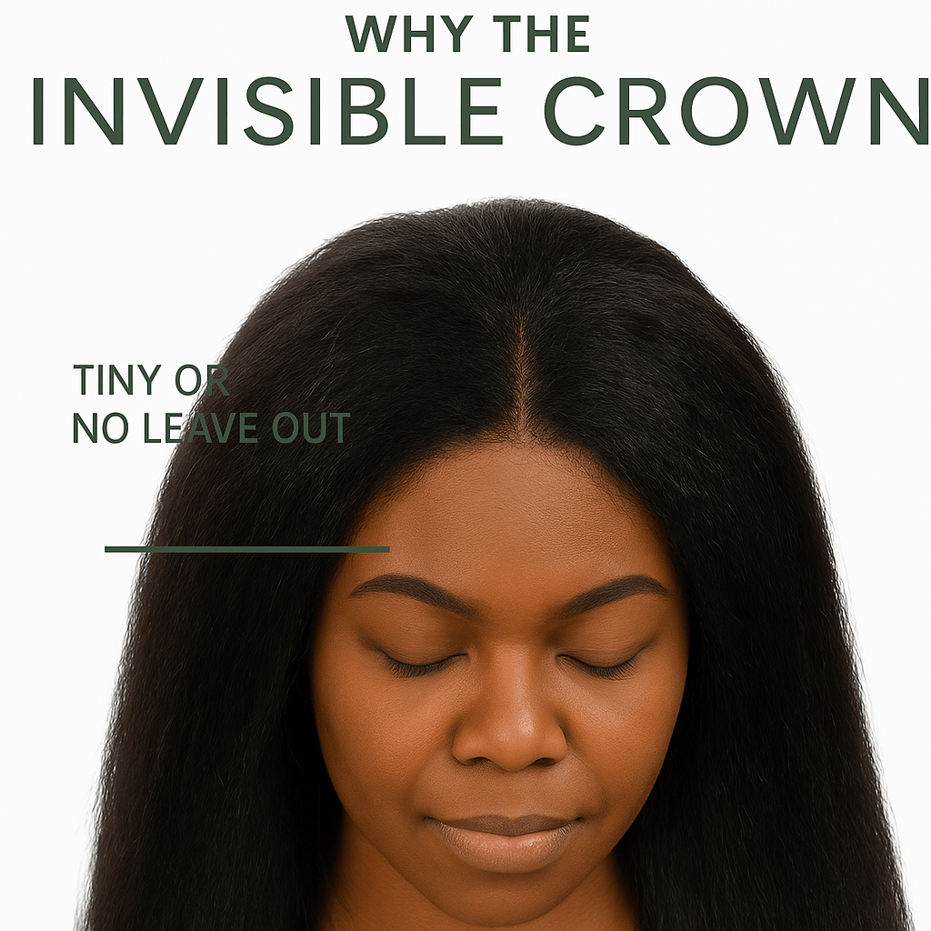 Drop 001: The Invisible Crown (Kinky Straight Invisible U - Part Wig) - coilycuehair