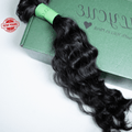 Close‑up of 3A curl pattern in virgin human hair crochet extensions