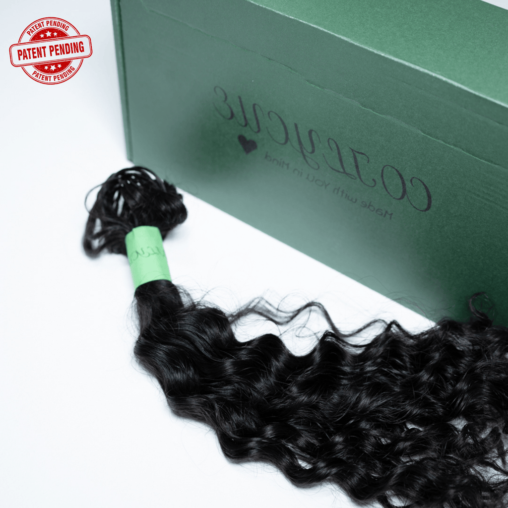 Close up of Human Hair Crochet Extensions - 3C Texture - coilycue