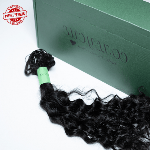 Close up of Human Hair Crochet Extensions - 3C Texture - coilycue