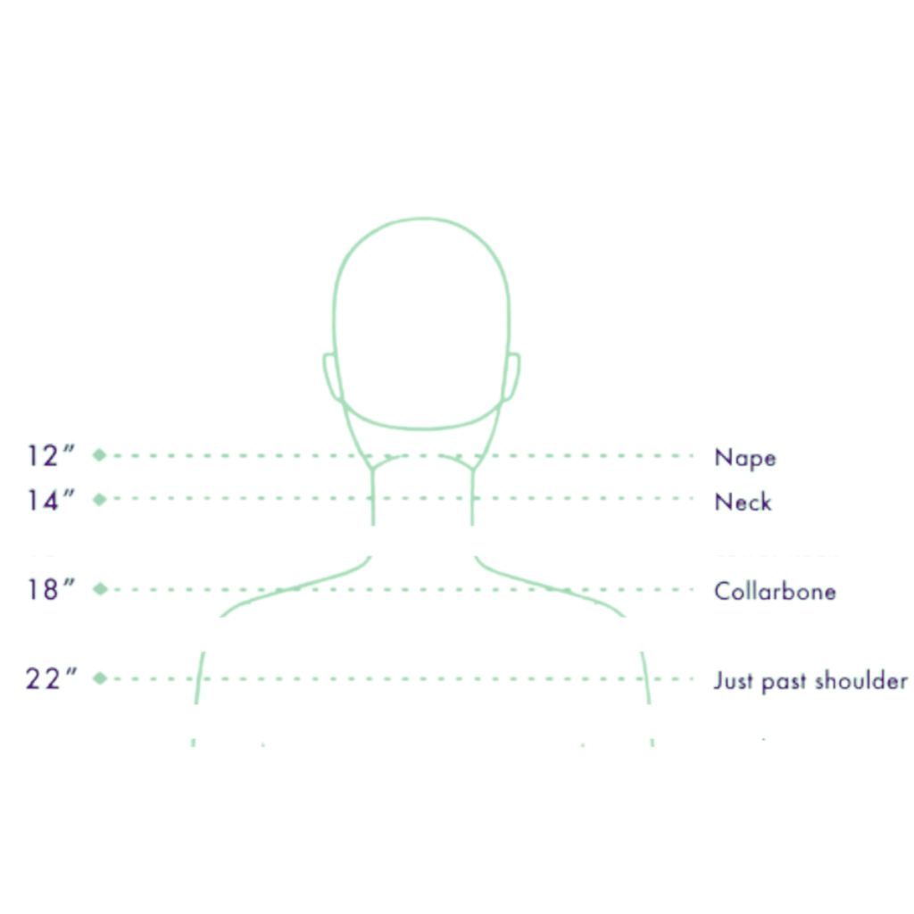 Human Hair Crochet Extensions - 4B/4C Texture - length guide