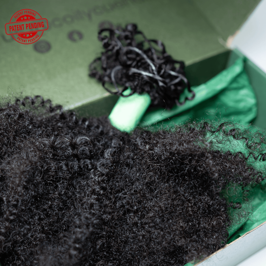 Human Hair Crochet Extensions - 4B/4C Texture - close up view