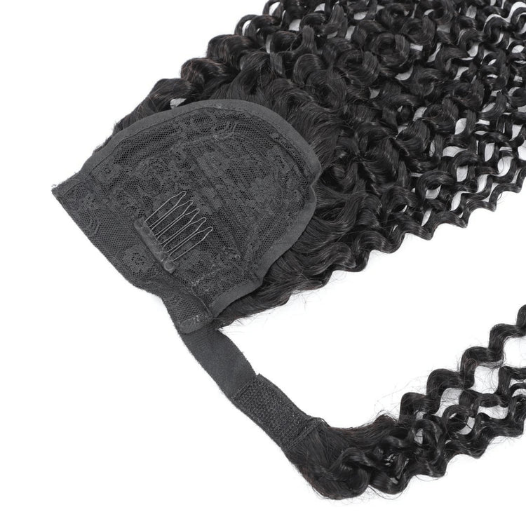 Kinky Curly Wrap Around Ponytail - Virgin Human Hair - coilycuehair