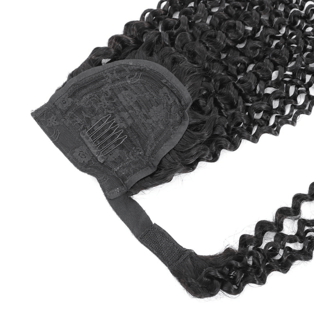 Kinky Curly Wrap Around Ponytail - Virgin Human Hair - coilycuehair