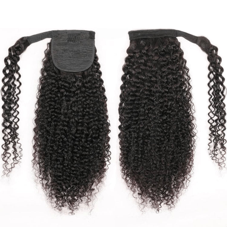 Kinky Curly Wrap Around Ponytail - Virgin Human Hair - coilycuehair