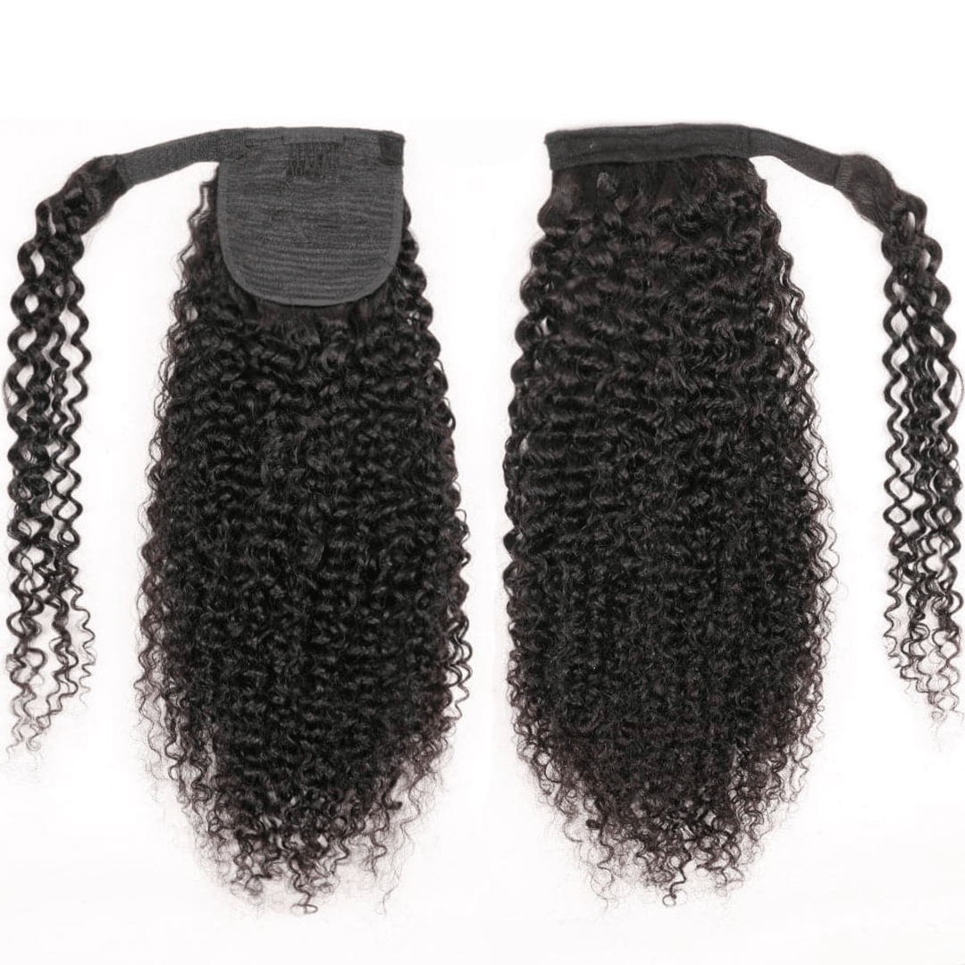 Kinky Curly Wrap Around Ponytail - Virgin Human Hair - coilycuehair
