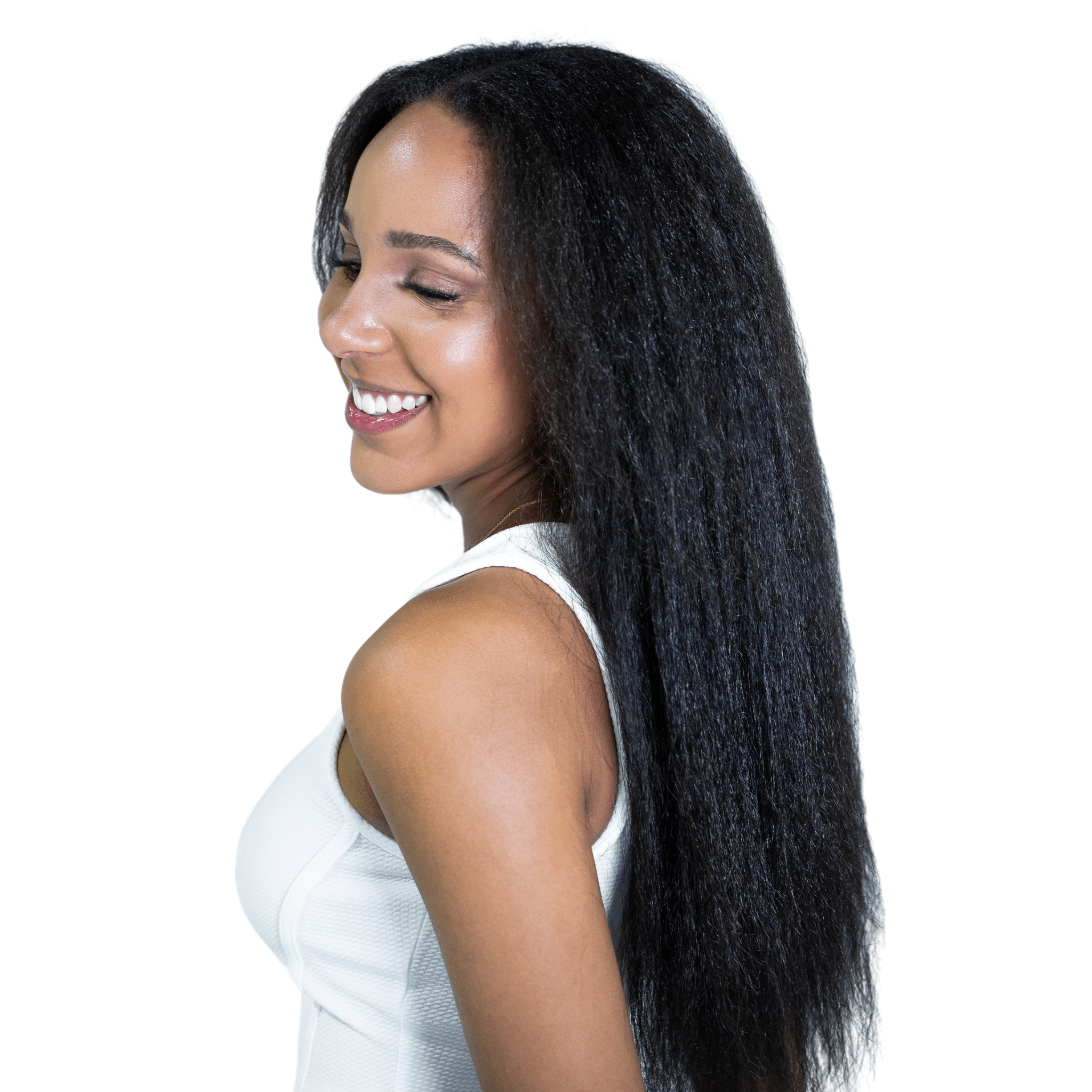 Kinky Straight Human Hair Clip In Extensions - coilycuehair