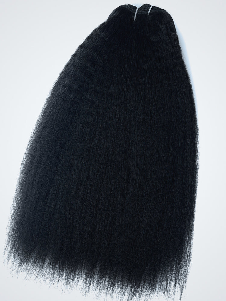 Kinky Straight Human Hair Clip In Extensions - coilycuehair