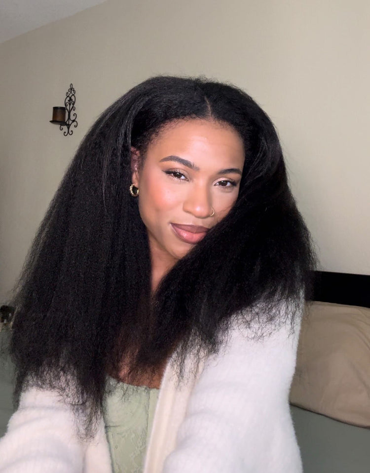100% Virgin Human Hair Kinky Straight Blowout Bundle clip in