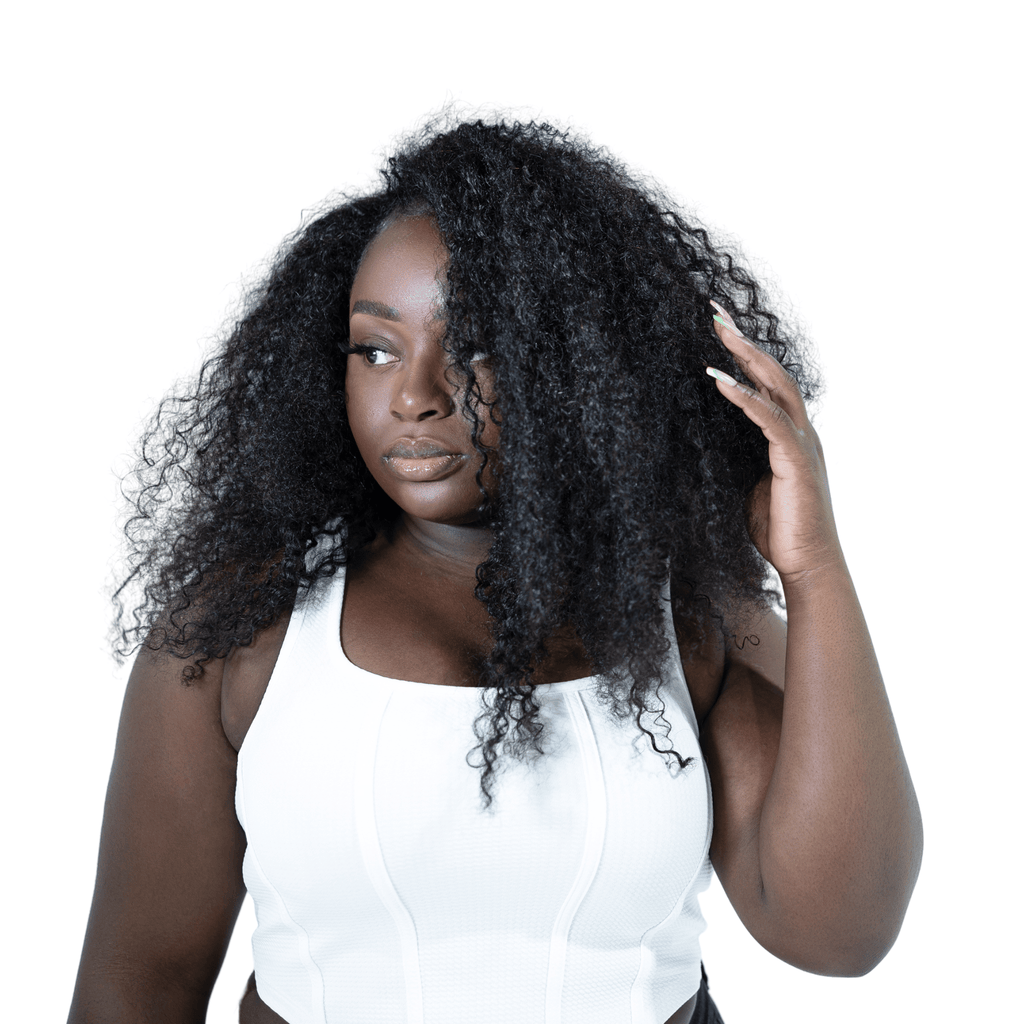 Protective style using 4C natural human hair crochet bundles