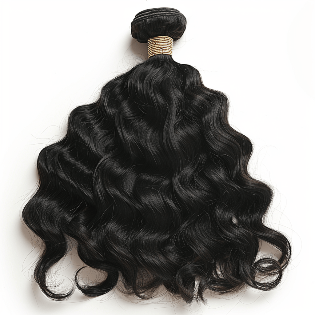 100% Virgin Human Hair Natural Wave Bundles styled in loose waves