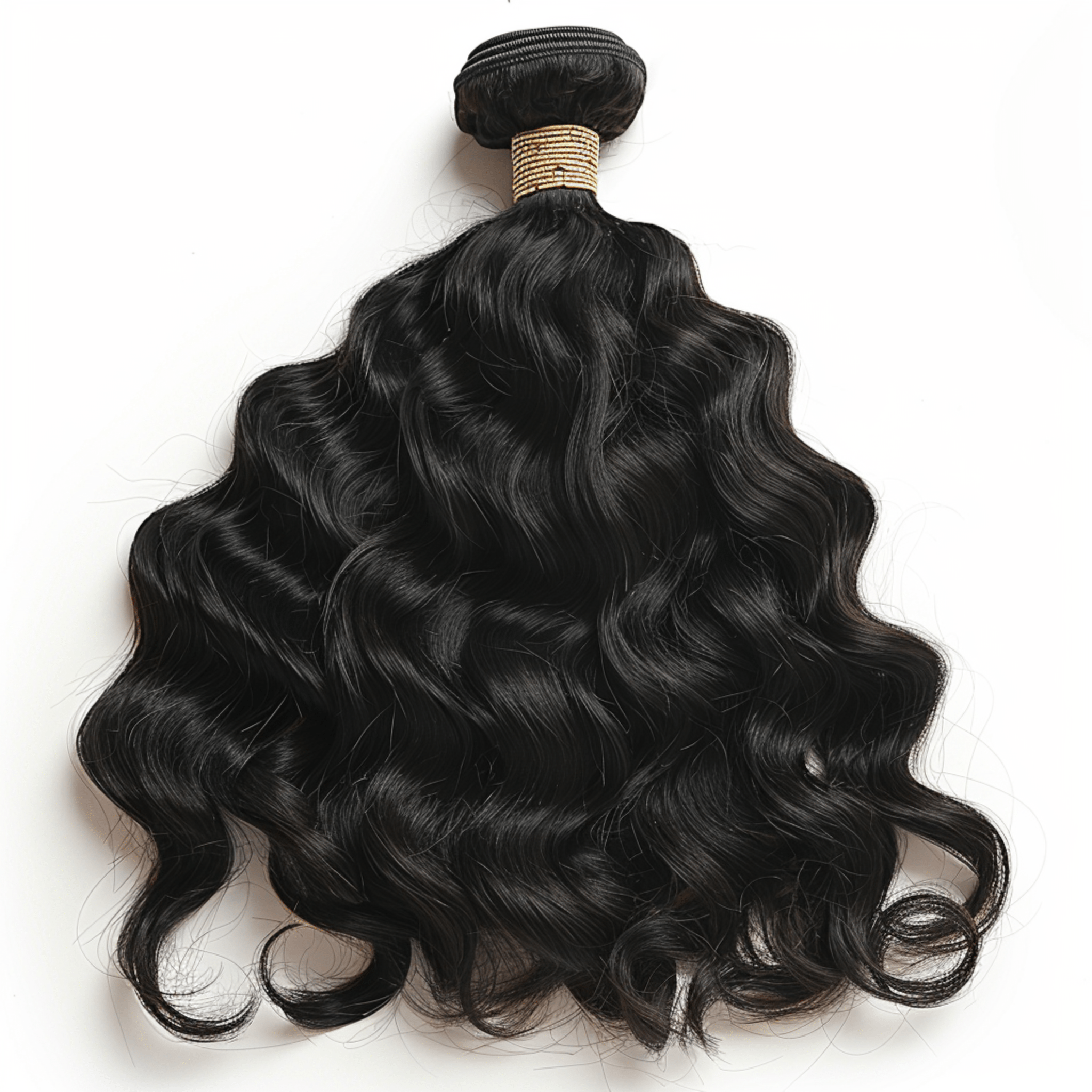 100% Virgin Human Hair Natural Wave Bundles styled in loose waves