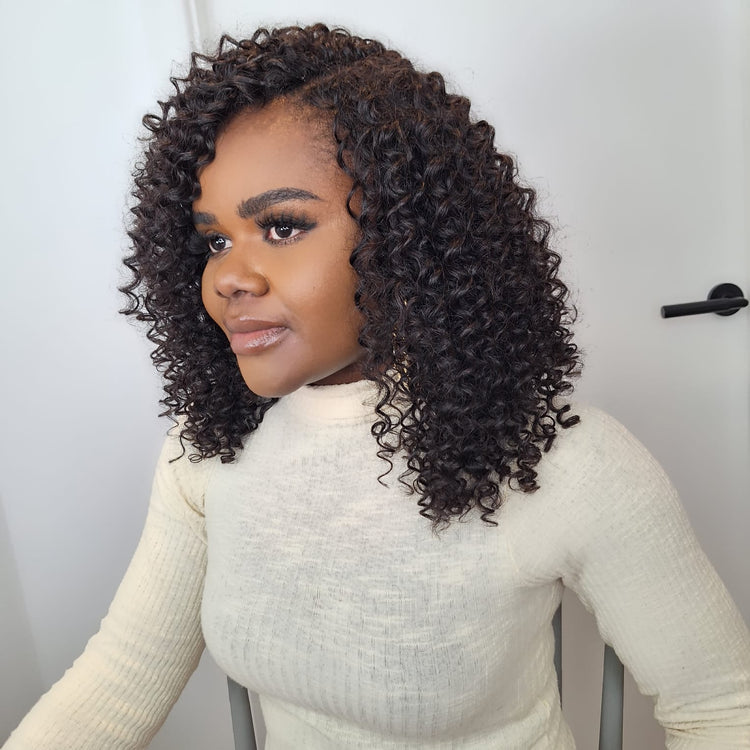 Seamless String Kinky Curly Human Hair Crochet Extensions - Miracle Knots - coilycuehair