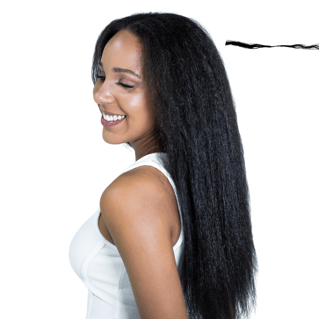 Seamless String Kinky Straight Human Hair Crochet Extensions - coilycuehair